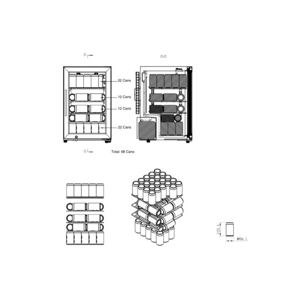 Refrigerador de bebidas para exterior CAVIN SW-63B