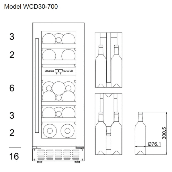 Cava de vino mQuvée WCD30AB-700