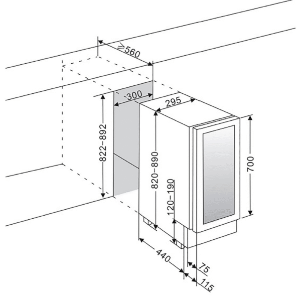 Cava de vino mQuvée WCD30AB-700
