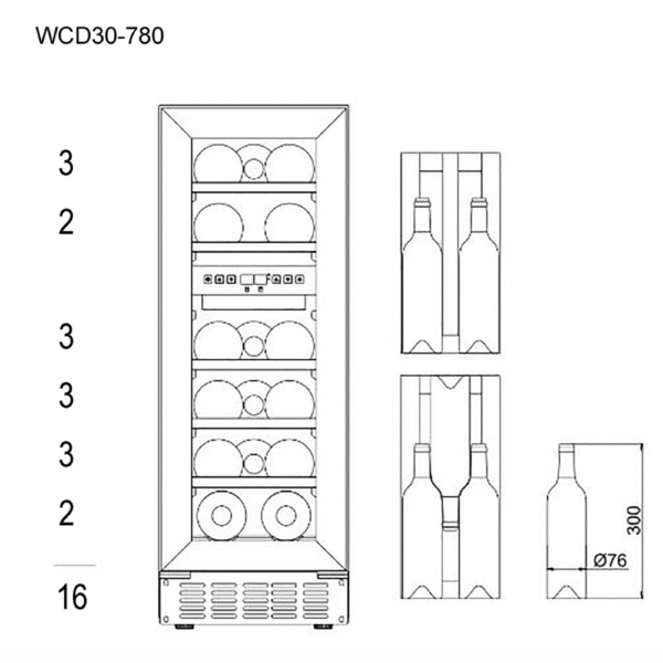 Cava de vino mQuvée WCD30AB-780