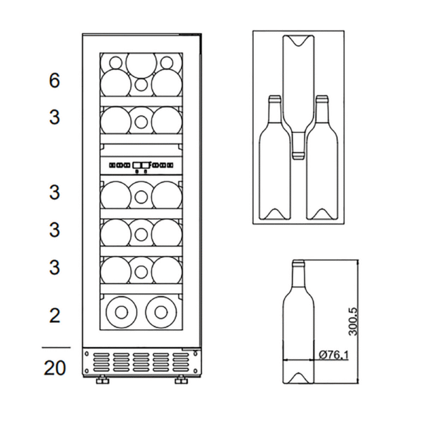 Cava de vino mQuvée WCD30FGB-800