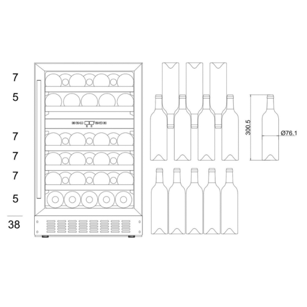 Cava de vino mQuvée WCD50AB-700
