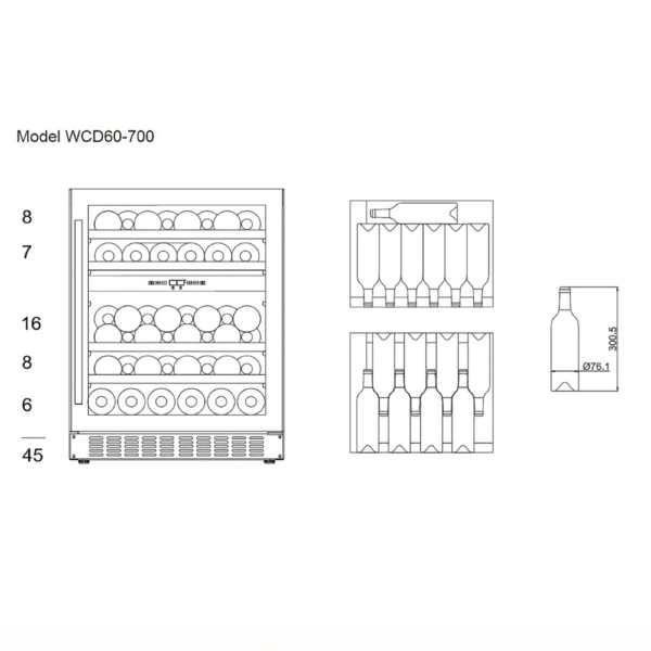 Cava de vino mQuvée WCD60AB-700