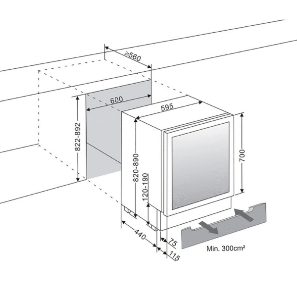 Cava de vino mQuvée WCD60AB-700