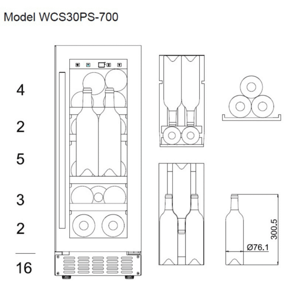 Cava de vino mQuvée WCS30ABPS-700