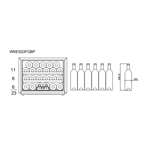 vinska-vitrina-mQuvee-WKES23FGBP-8.png Cava de vino mQuvée WKES23FGBP
